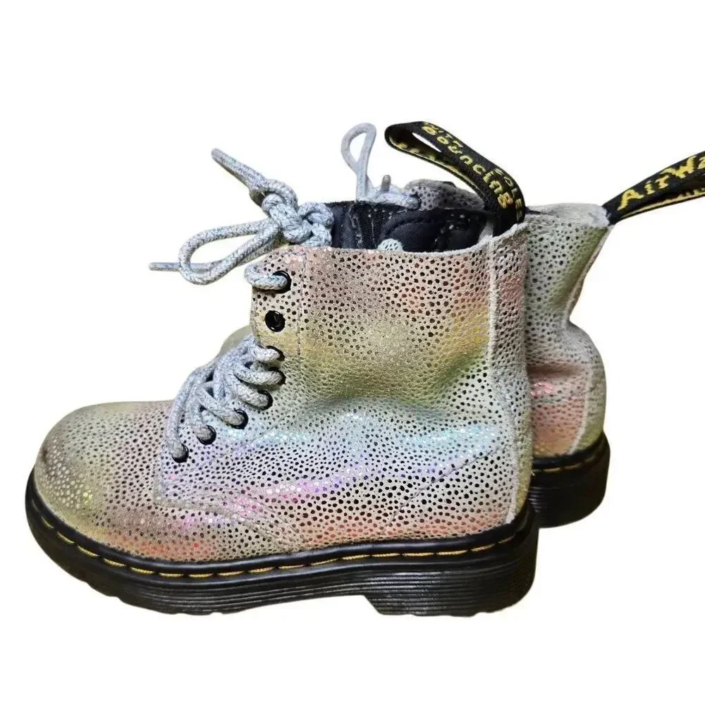 Dr. Martens 1460 Pascal Kids Rainbow Boots Size US 7